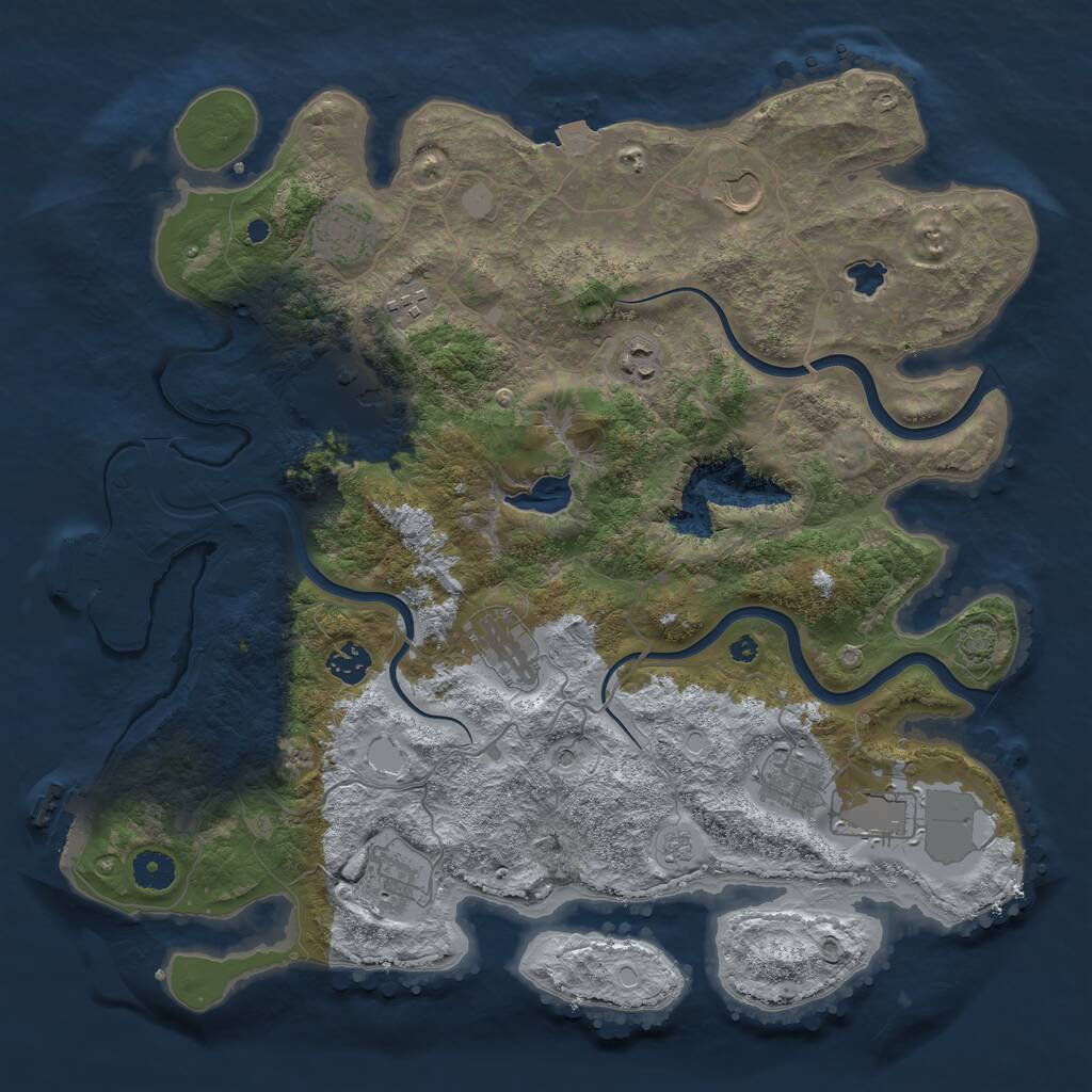 Rust Map: Procedural Map, Size: 4000, Seed: 234679815, 16 Monuments
