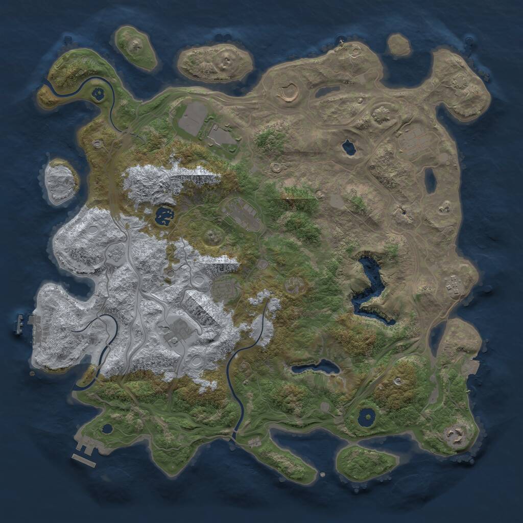 Rust Map: Procedural Map, Size: 4250, Seed: 1706138577, 15 Monuments