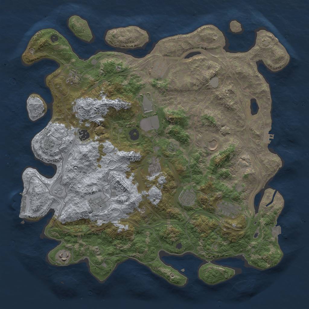 Rust Map: Procedural Map, Size: 4250, Seed: 1706138577, 19 Monuments