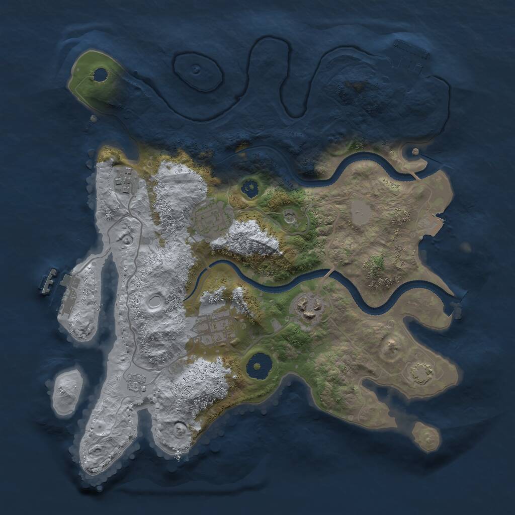 Rust Map: Procedural Map, Size: 3000, Seed: 9444, 10 Monuments
