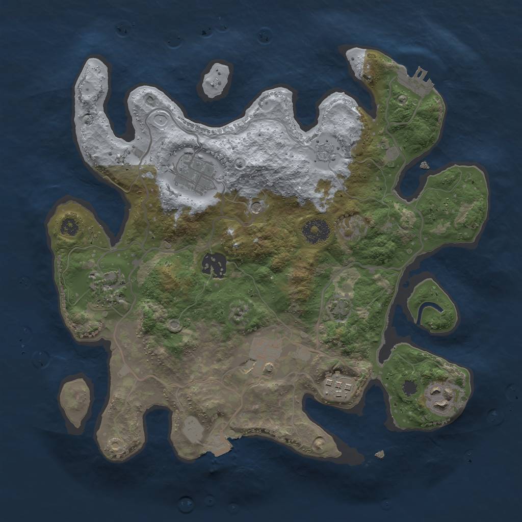 Rust Map: Procedural Map, Size: 3000, Seed: 6083254, 13 Monuments