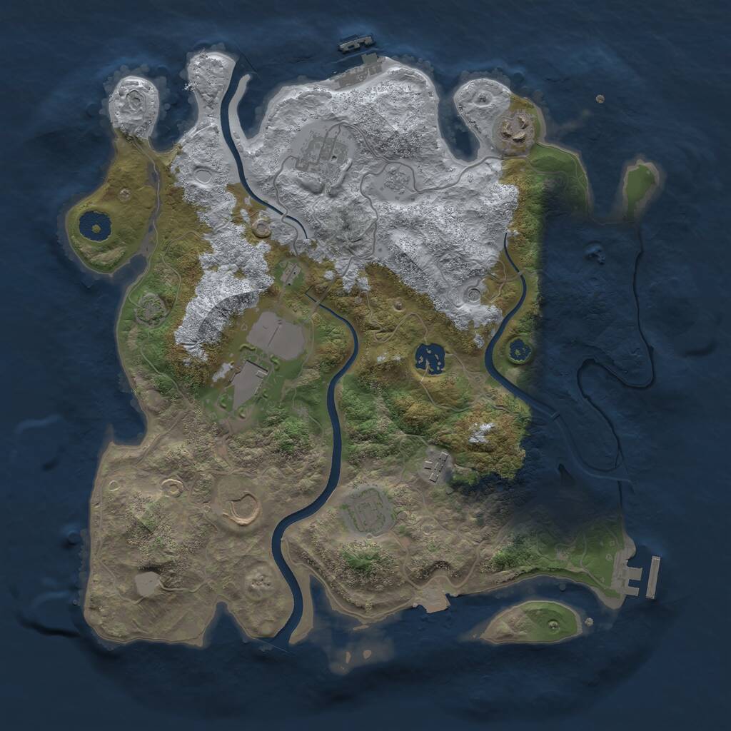 Rust Map: Procedural Map, Size: 3500, Seed: 1142196101, 13 Monuments