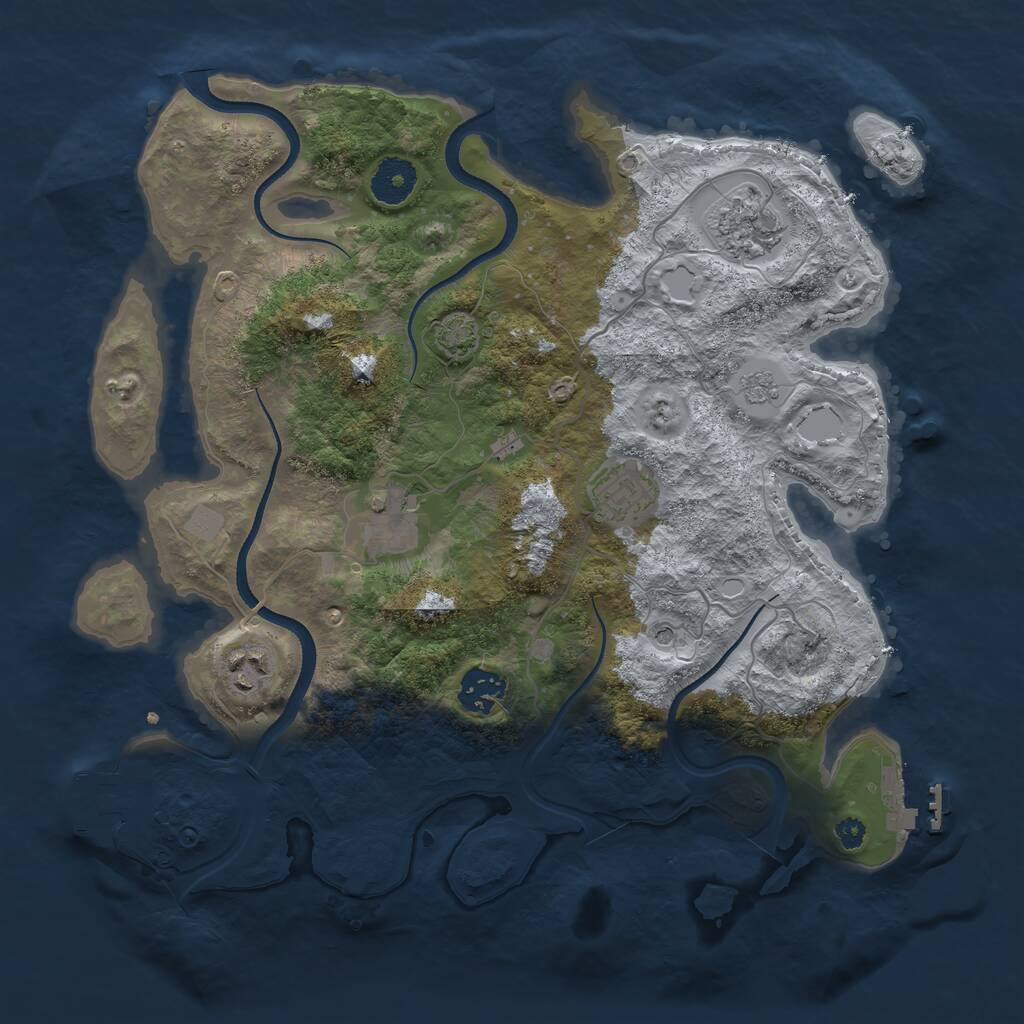 Rust Map: Procedural Map, Size: 3400, Seed: 788110609, 11 Monuments