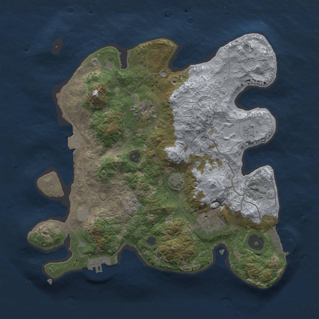 Rust Map: Procedural Map, Size: 3000, Seed: 2820, 11 Monuments