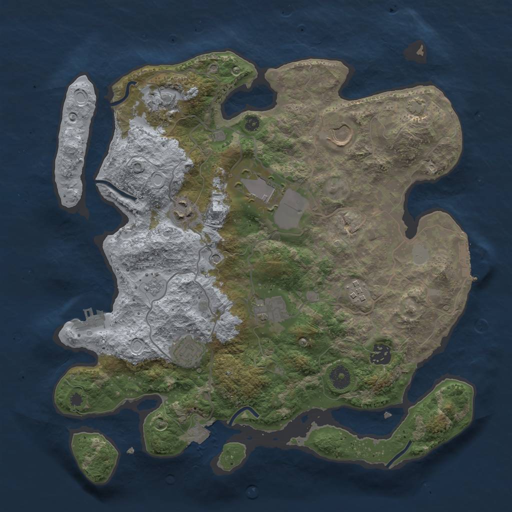 Rust Map: Procedural Map, Size: 3541, Seed: 1404732594, 16 Monuments