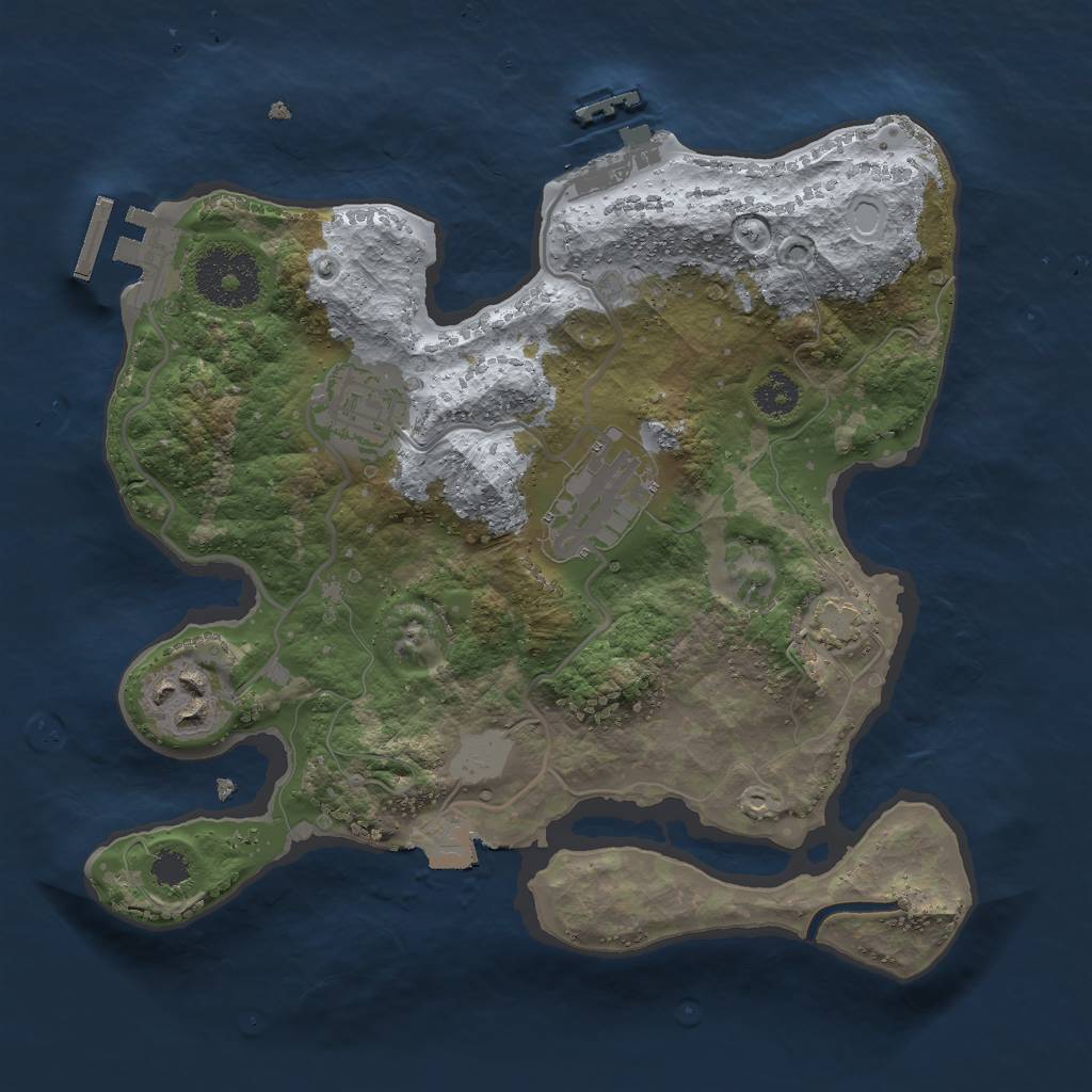 Rust Map: Procedural Map, Size: 2600, Seed: 247815563, 9 Monuments