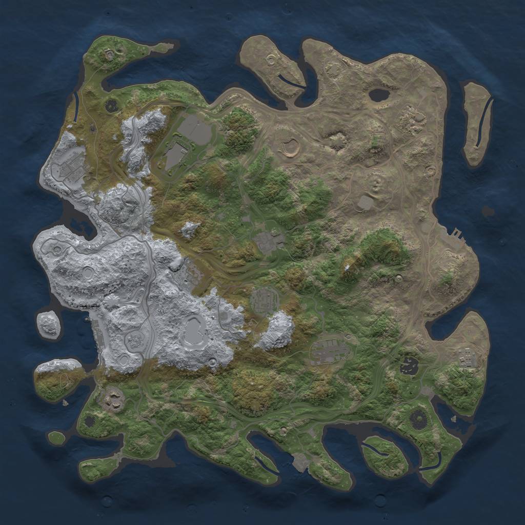 Rust Map: Procedural Map, Size: 4250, Seed: 1713299621, 19 Monuments