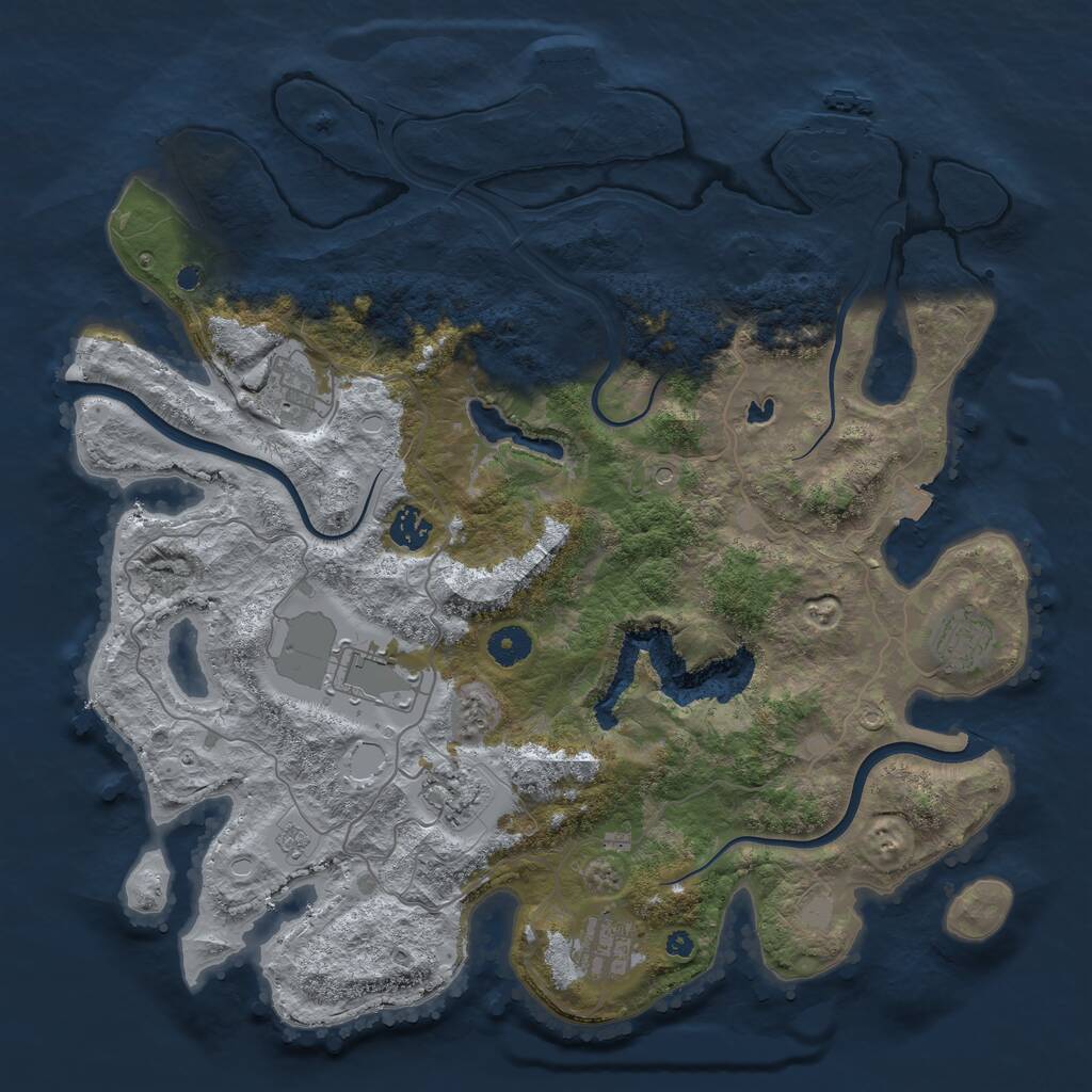 Rust Map: Procedural Map, Size: 4000, Seed: 14683, 11 Monuments