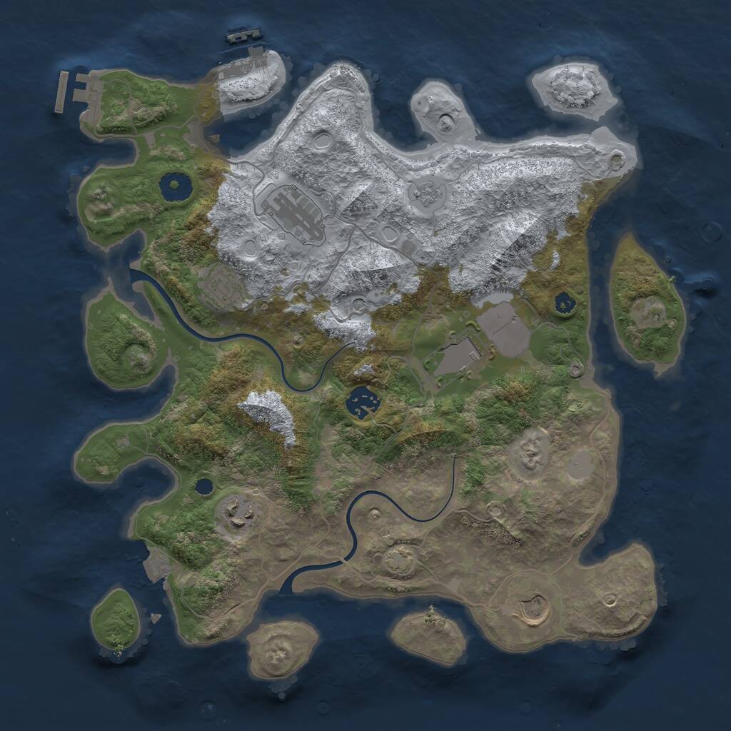 Rust Map: Procedural Map, Size: 3500, Seed: 572766314, 12 Monuments