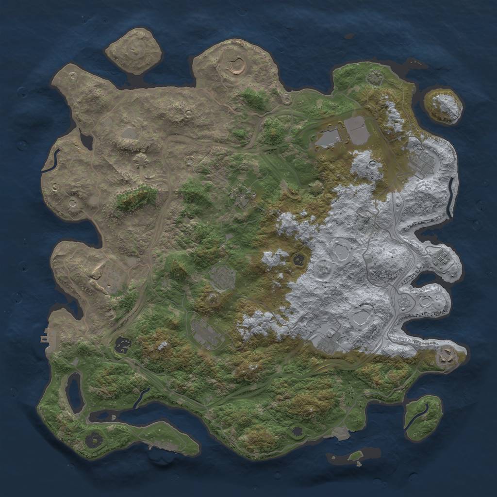 Rust Map: Procedural Map, Size: 4500, Seed: 1870422112, 19 Monuments