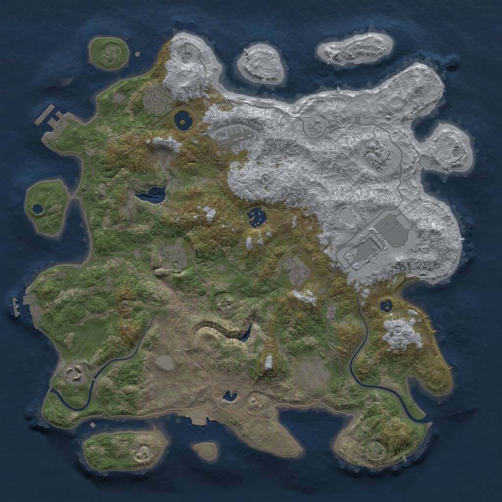 Rust Map: Procedural Map, Size: 4000, Seed: 372394952, 15 Monuments