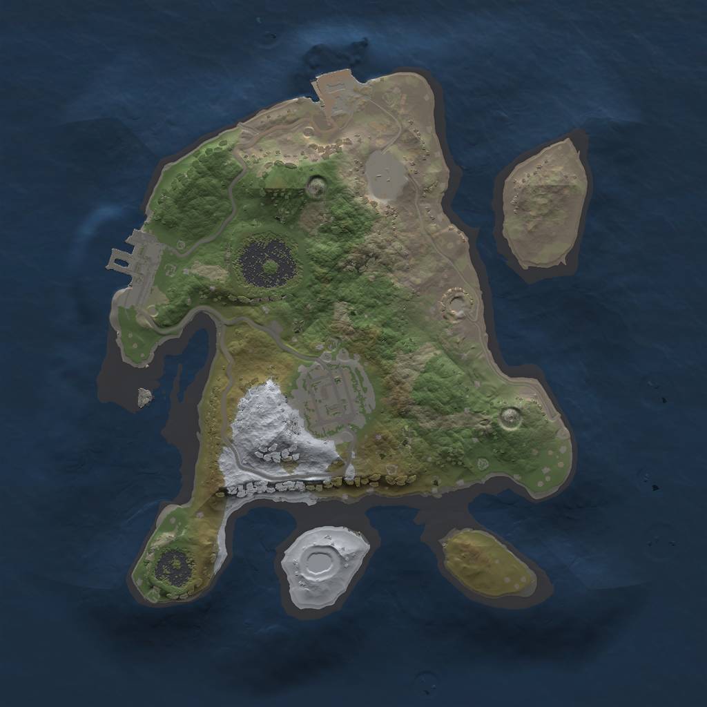 Rust Map: Procedural Map, Size: 2000, Seed: 50004, 5 Monuments