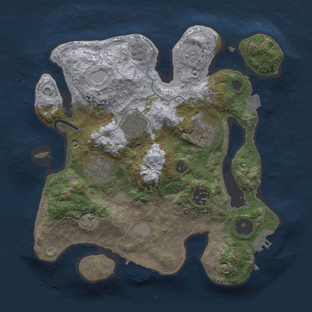 Rust Map: Procedural Map, Size: 2750, Seed: 2458716, 12 Monuments