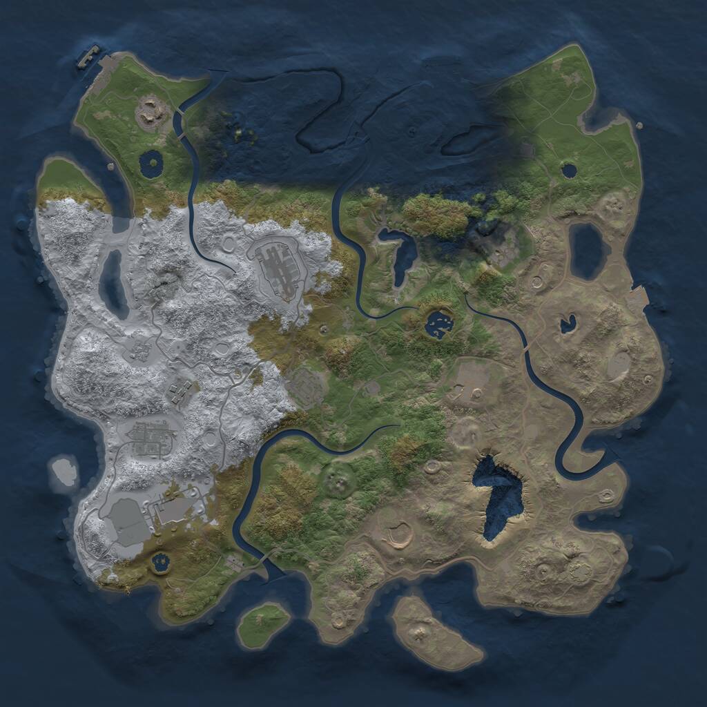 Rust Map: Procedural Map, Size: 4000, Seed: 1337311679, 16 Monuments