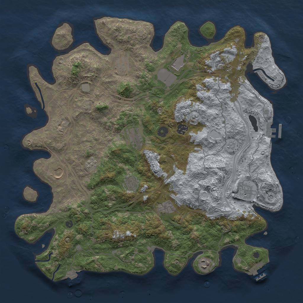 Rust Map: Procedural Map, Size: 4250, Seed: 1165672483, 19 Monuments