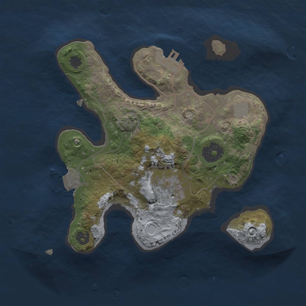 Rust Map: Procedural Map, Size: 2250, Seed: 56641, 6 Monuments
