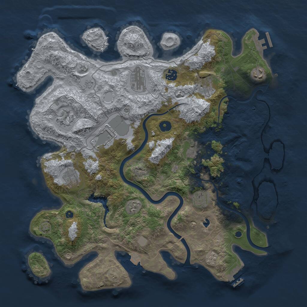 Rust Map: Procedural Map, Size: 4000, Seed: 14667, 16 Monuments