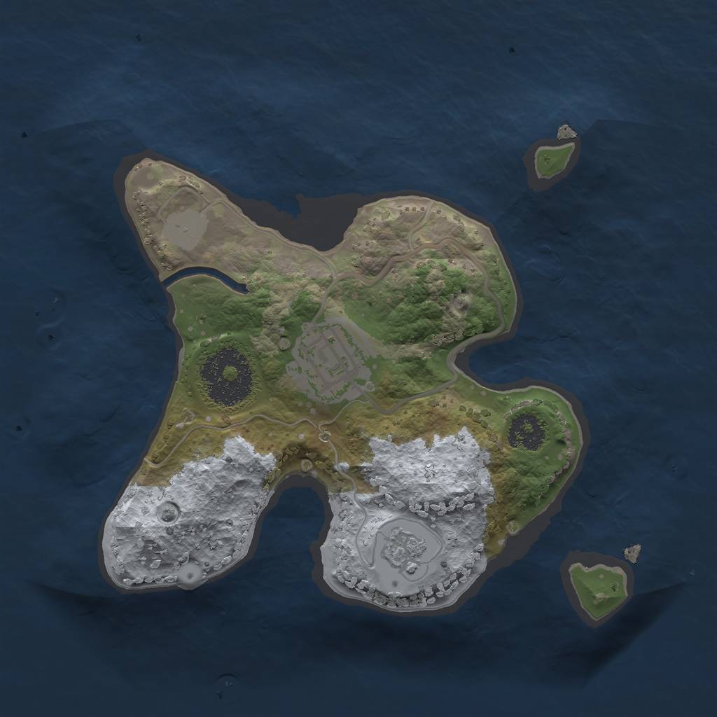 Rust Map: Procedural Map, Size: 2000, Seed: 794507479, 5 Monuments