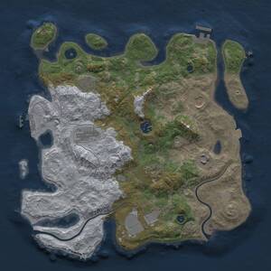 Thumbnail Rust Map: Procedural Map, Size: 3500, Seed: 19530, 13 Monuments