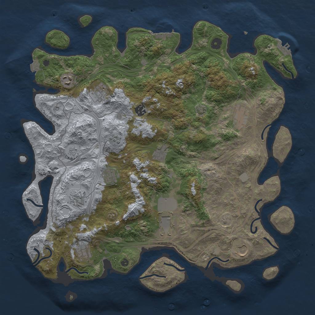 Rust Map: Procedural Map, Size: 4250, Seed: 34997577, 19 Monuments