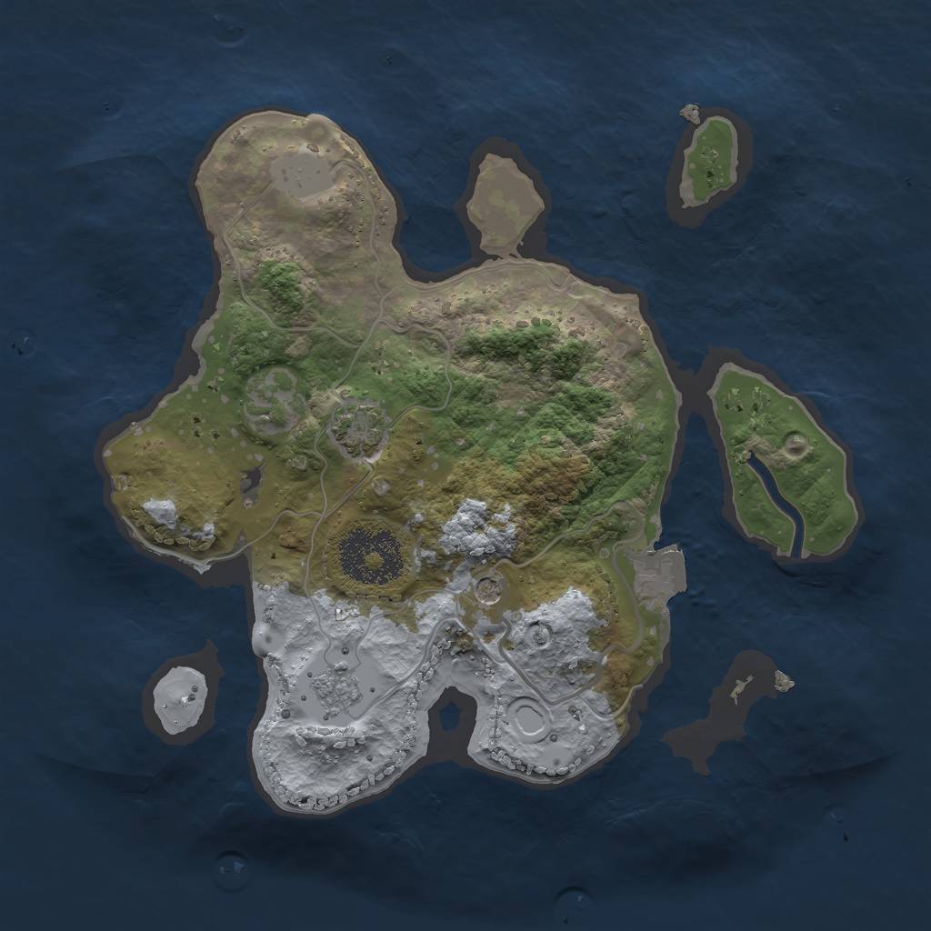 Rust Map: Procedural Map, Size: 2250, Seed: 7, 6 Monuments