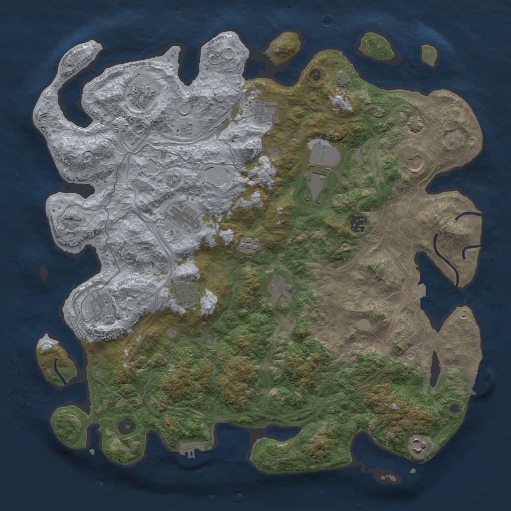Rust Map: Procedural Map, Size: 4500, Seed: 1896582883, 19 Monuments