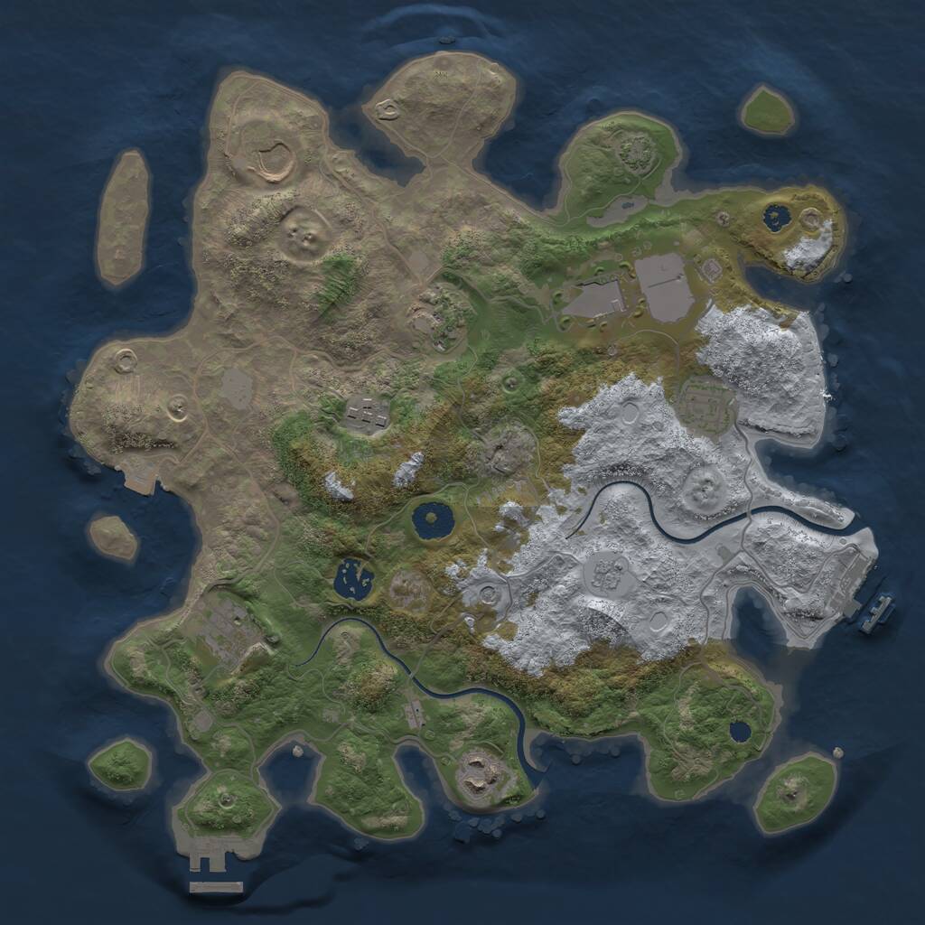 Rust Map: Procedural Map, Size: 3500, Seed: 789577915, 14 Monuments