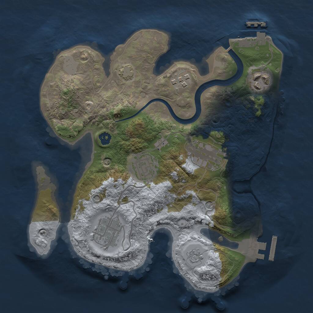 Rust Map: Procedural Map, Size: 2500, Seed: 9876514, 11 Monuments