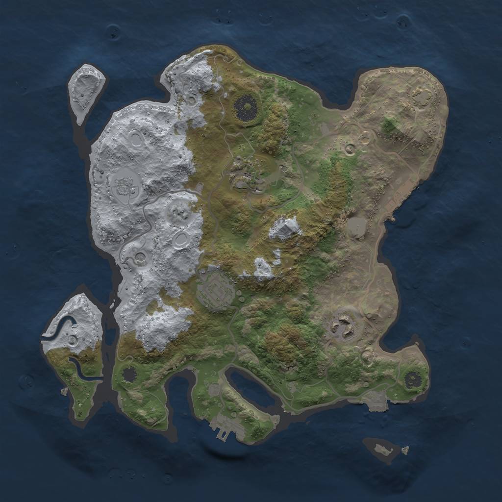 Rust Map: Procedural Map, Size: 3000, Seed: 268943307, 11 Monuments