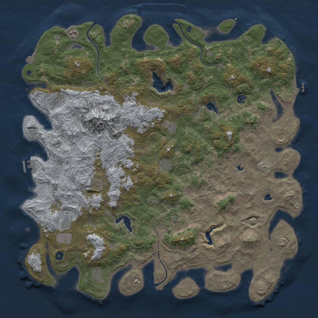 Rust Map: Procedural Map, Size: 5477, Seed: 1926058888, 17 Monuments