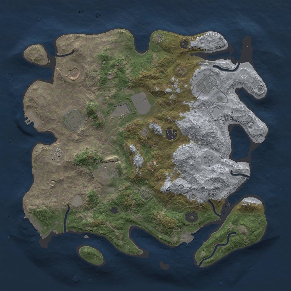 Rust Map: Procedural Map, Size: 3500, Seed: 1795734216, 15 Monuments