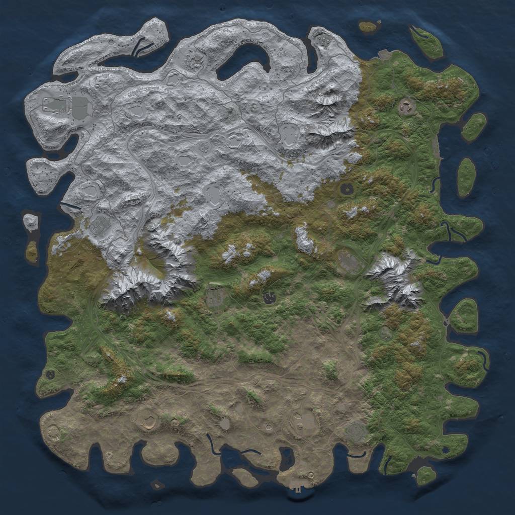 Rust Map: Procedural Map, Size: 6000, Seed: 327174855, 19 Monuments