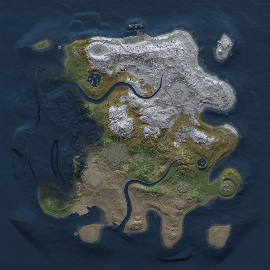 Rust Map: Procedural Map, Size: 3000, Seed: 984986477, 10 Monuments