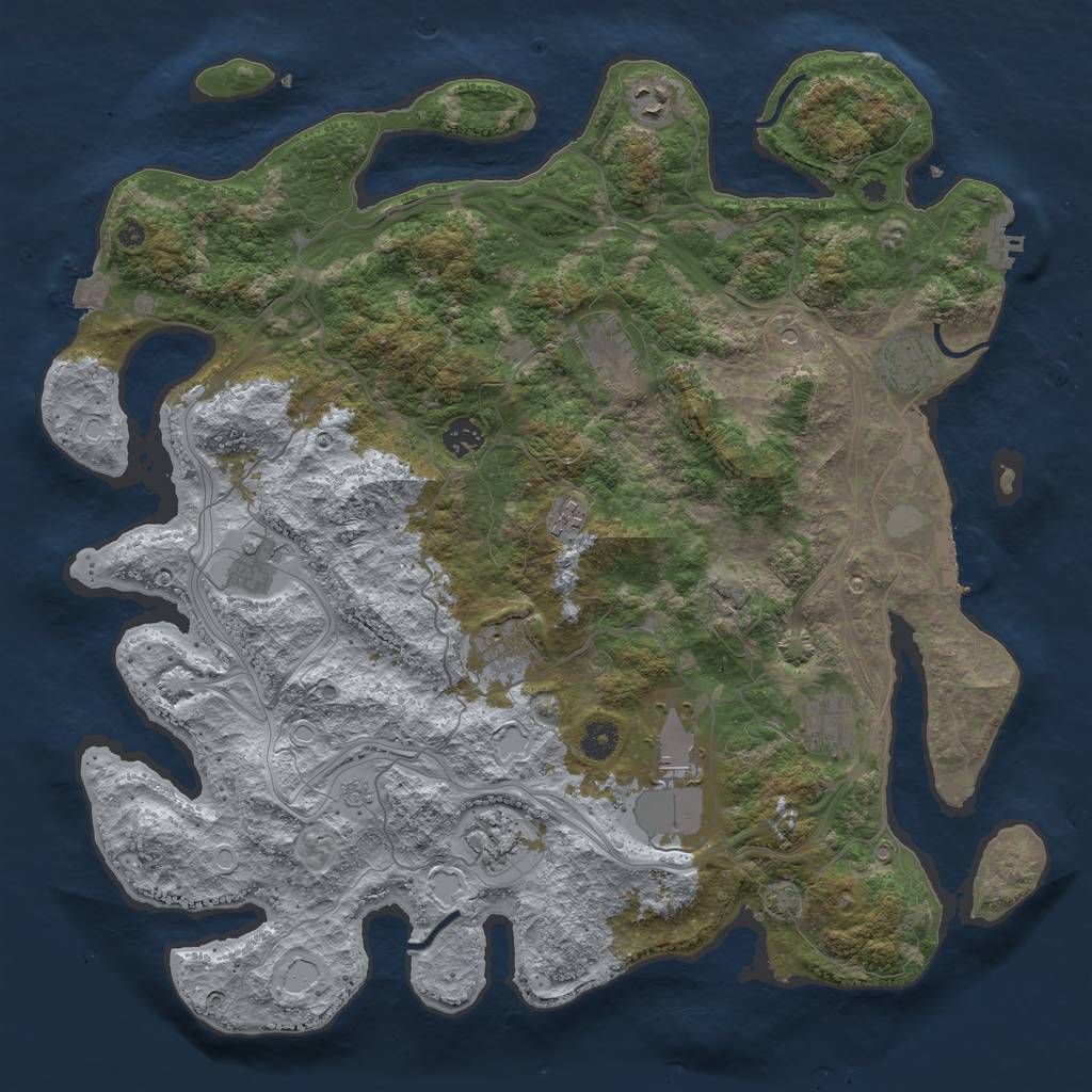 Rust Map: Procedural Map, Size: 4250, Seed: 3163287, 18 Monuments