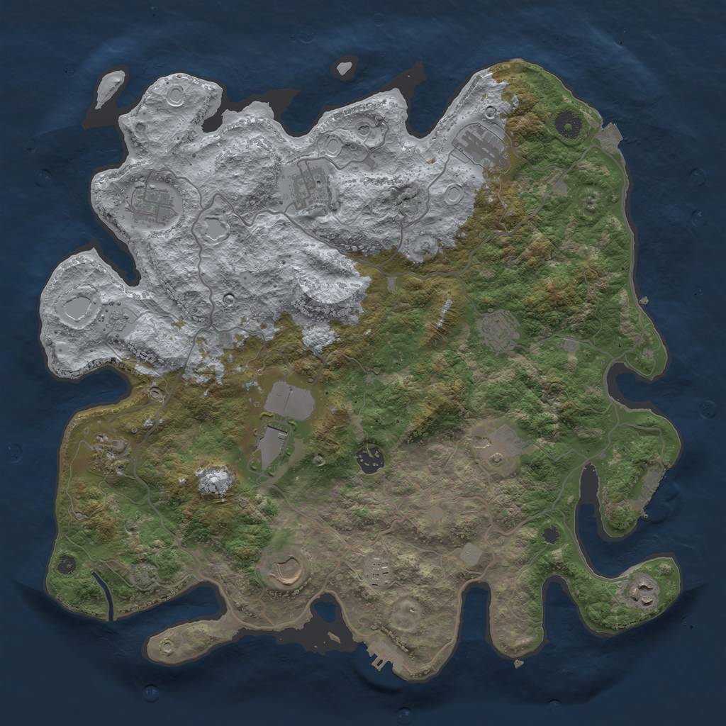 Rust Map: Procedural Map, Size: 4000, Seed: 1959467385, 19 Monuments
