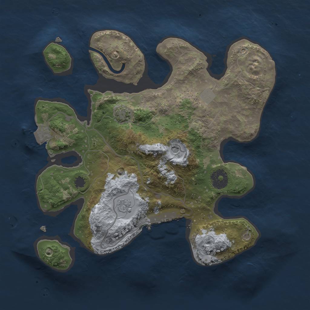 Rust Map: Procedural Map, Size: 2500, Seed: 426104527, 7 Monuments