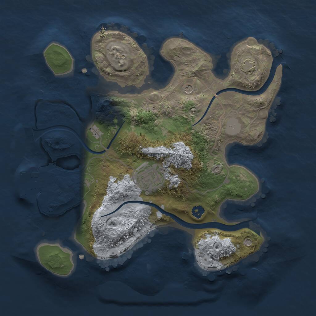 Rust Map: Procedural Map, Size: 2500, Seed: 426104527, 5 Monuments
