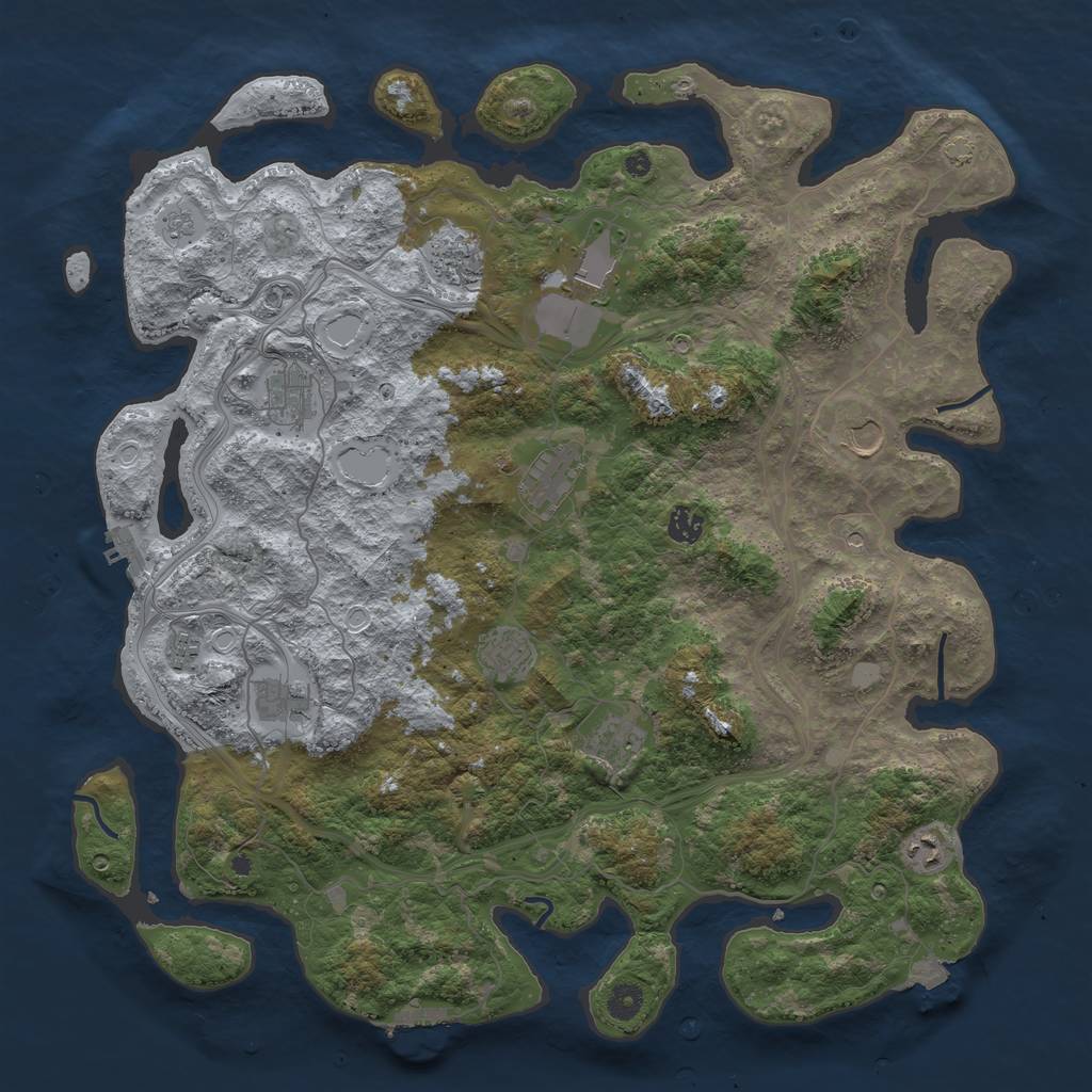 Rust Map: Procedural Map, Size: 4500, Seed: 528429688, 19 Monuments