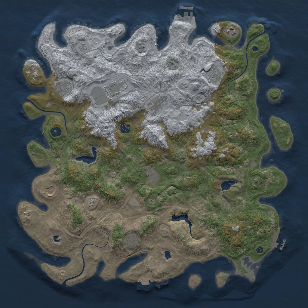 Rust Map: Procedural Map, Size: 4500, Seed: 123459, 16 Monuments