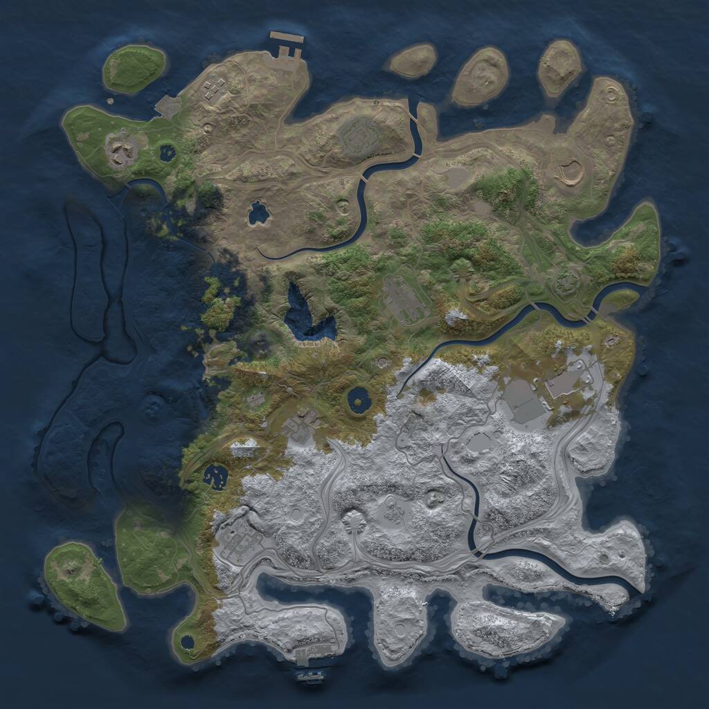 Rust Map: Procedural Map, Size: 4250, Seed: 343960039, 15 Monuments