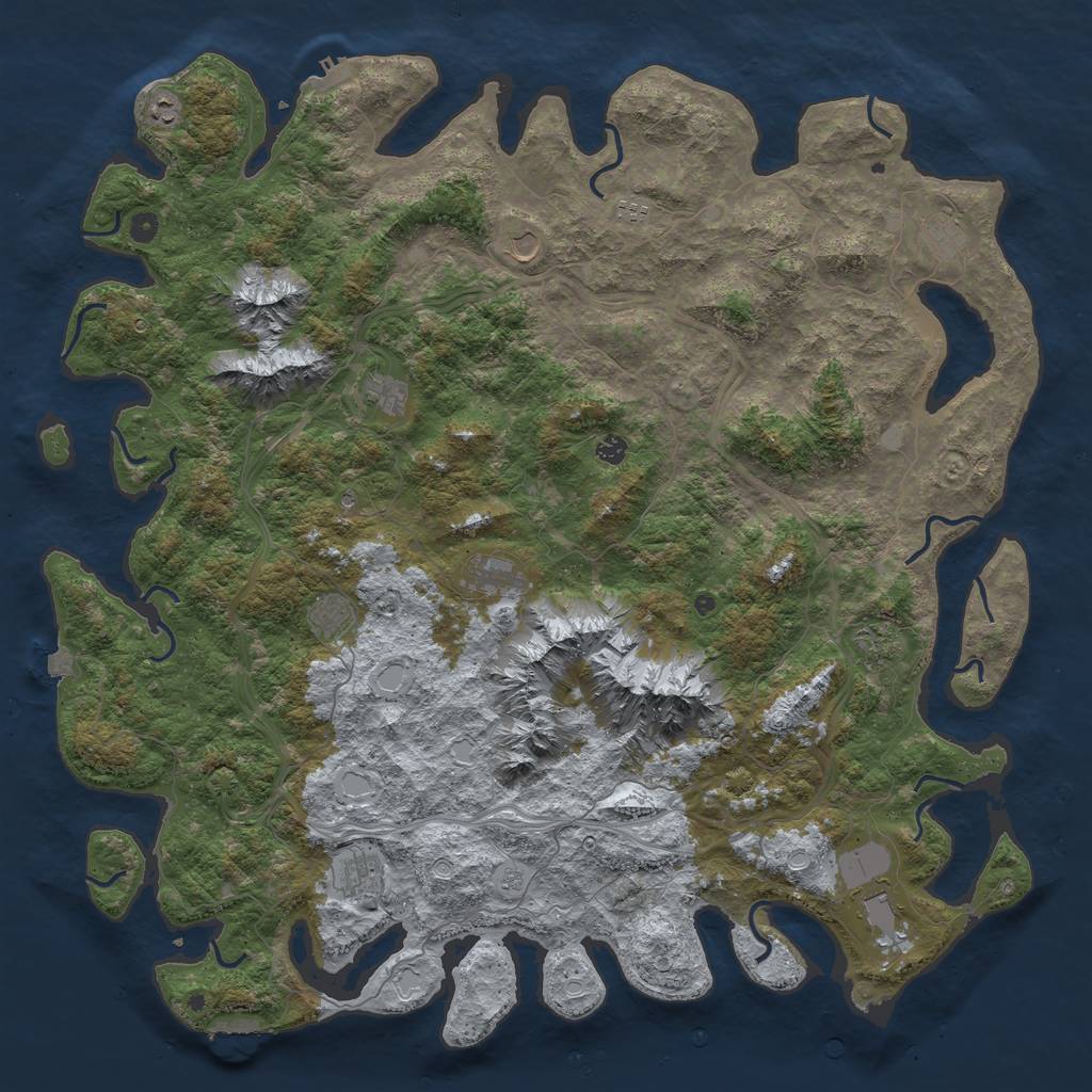 Rust Map: Procedural Map, Size: 5500, Seed: 4506721, 19 Monuments