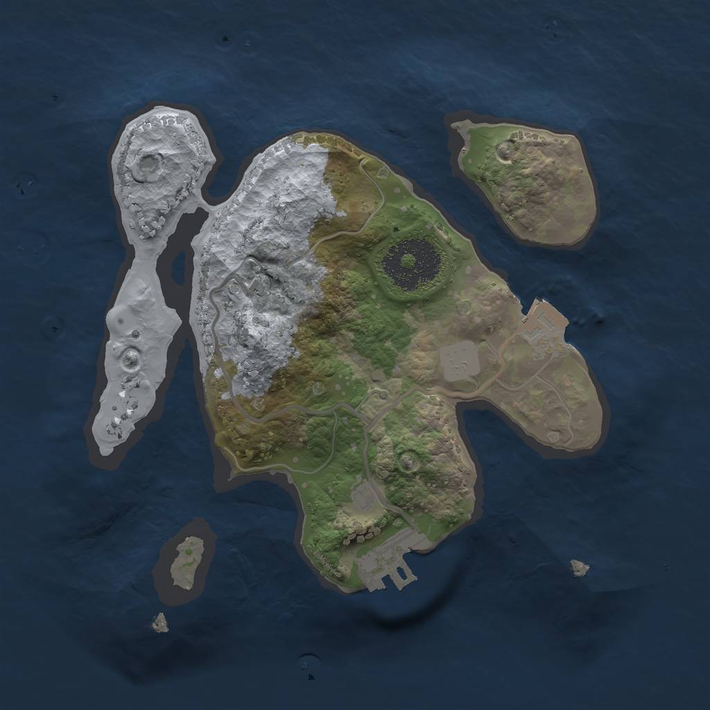 Rust Map: Procedural Map, Size: 2001, Seed: 310432759, 4 Monuments