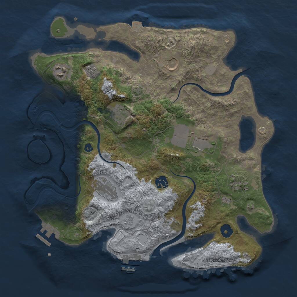Rust Map: Procedural Map, Size: 3500, Seed: 314554361, 14 Monuments