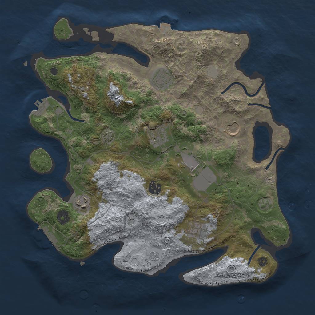 Rust Map: Procedural Map, Size: 3500, Seed: 314554361, 15 Monuments