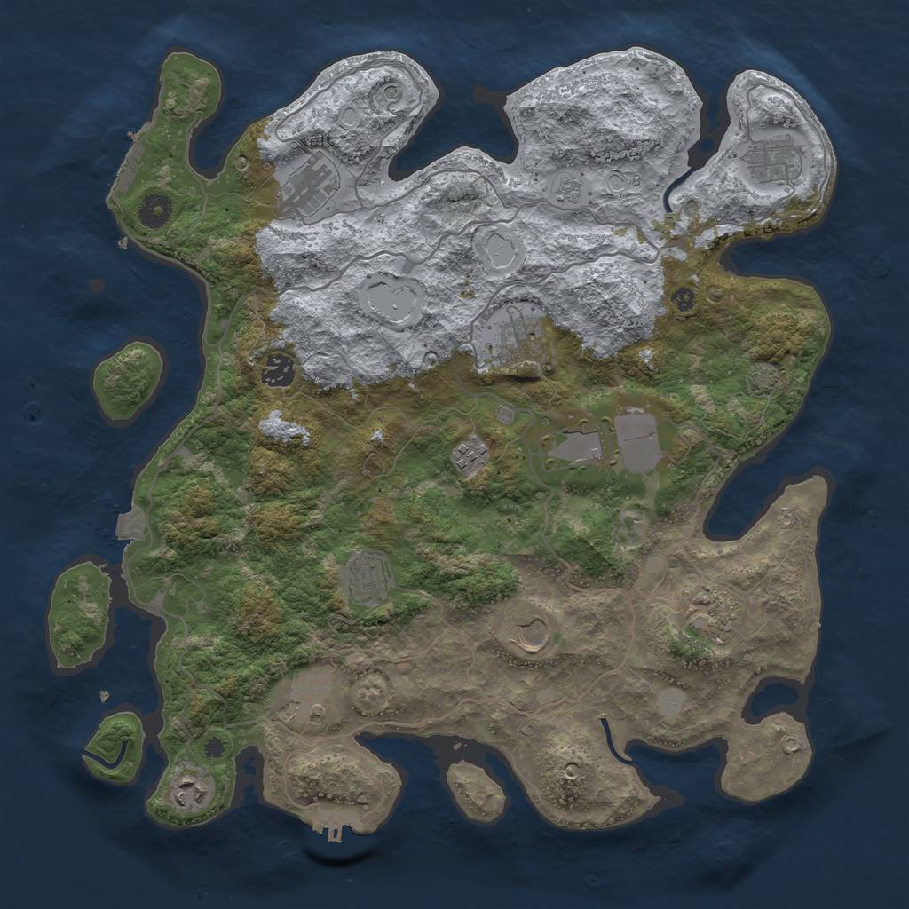 Rust Map: Procedural Map, Size: 4000, Seed: 1499817754, 19 Monuments