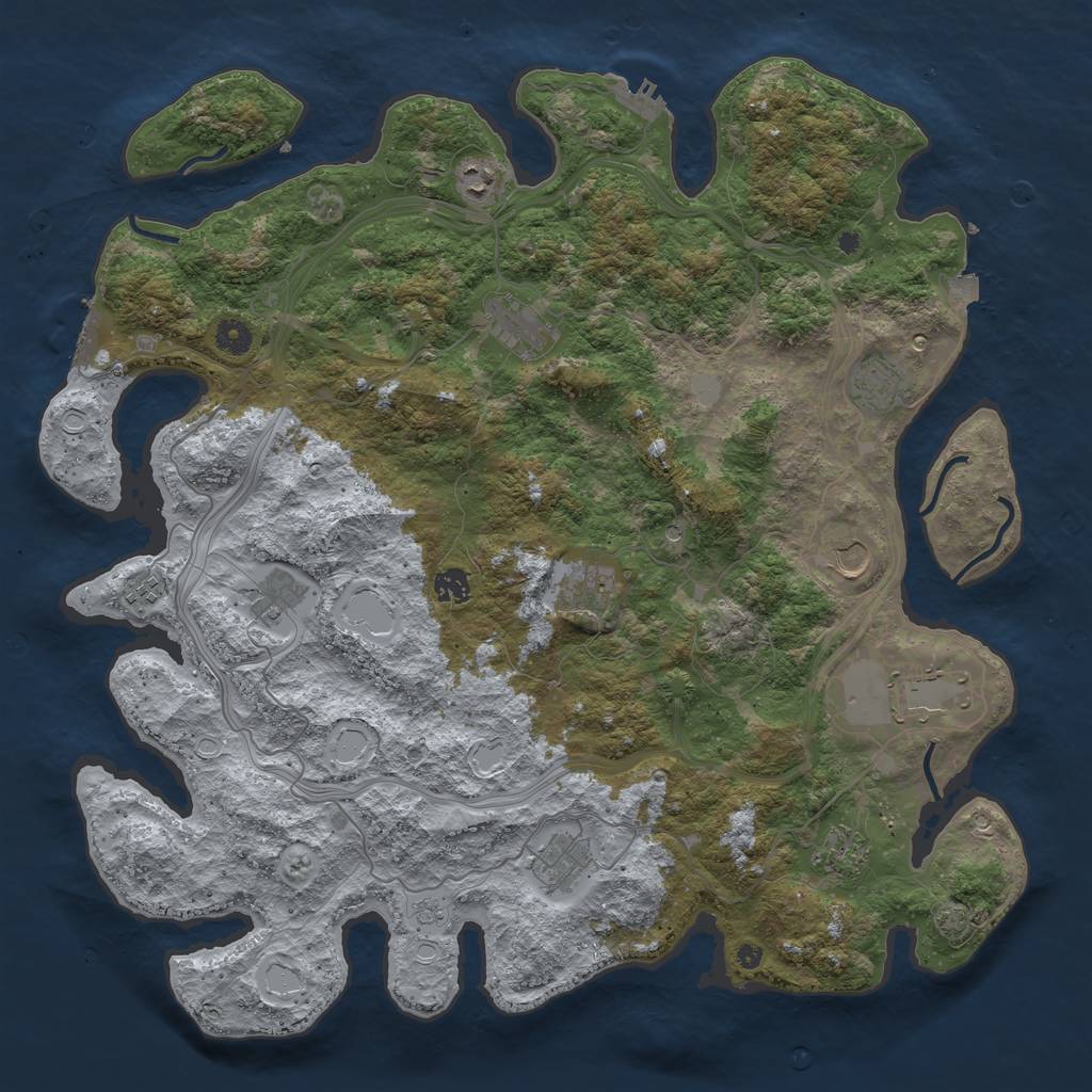 Rust Map: Procedural Map, Size: 4500, Seed: 3163287, 19 Monuments