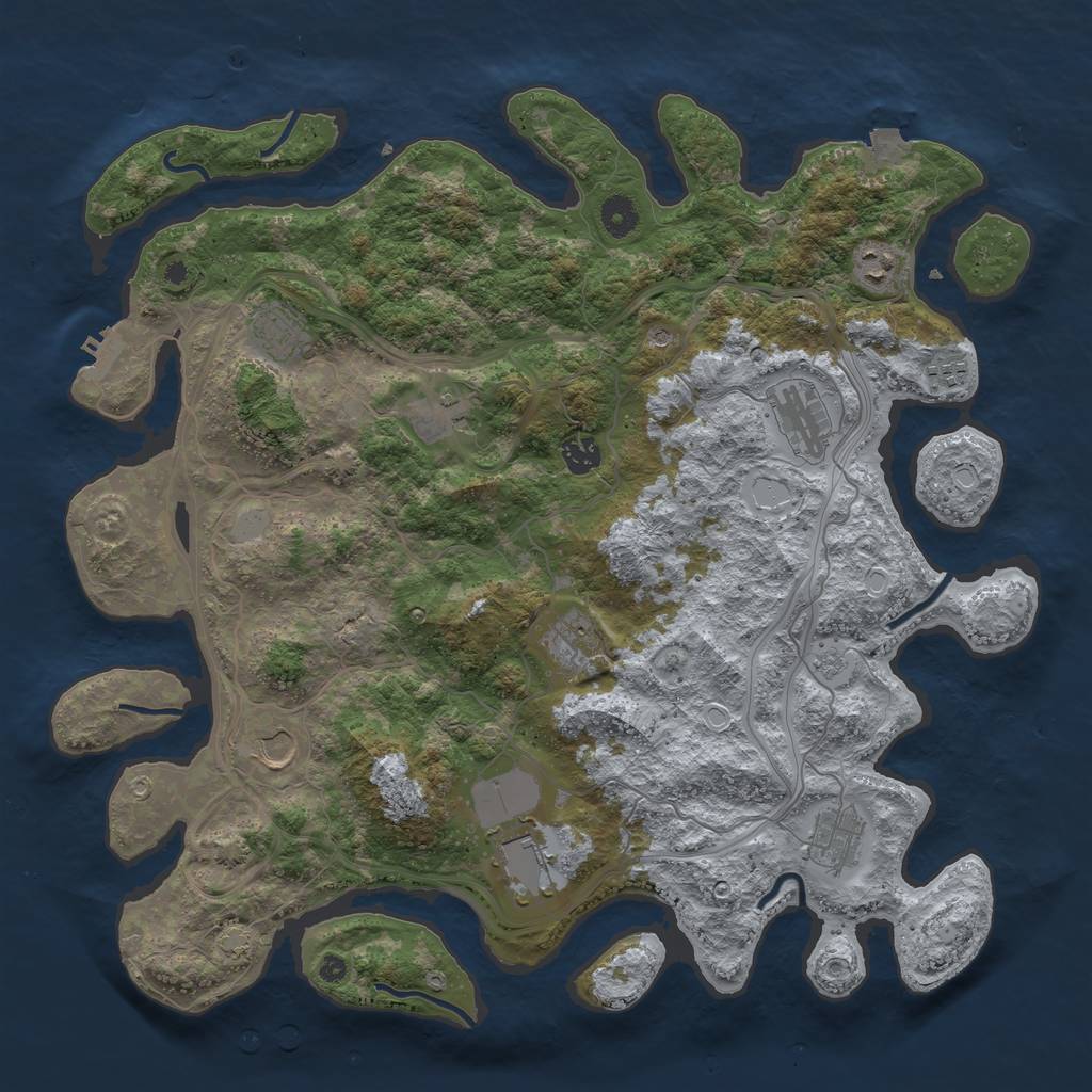 Rust Map: Procedural Map, Size: 4250, Seed: 1289663900, 17 Monuments