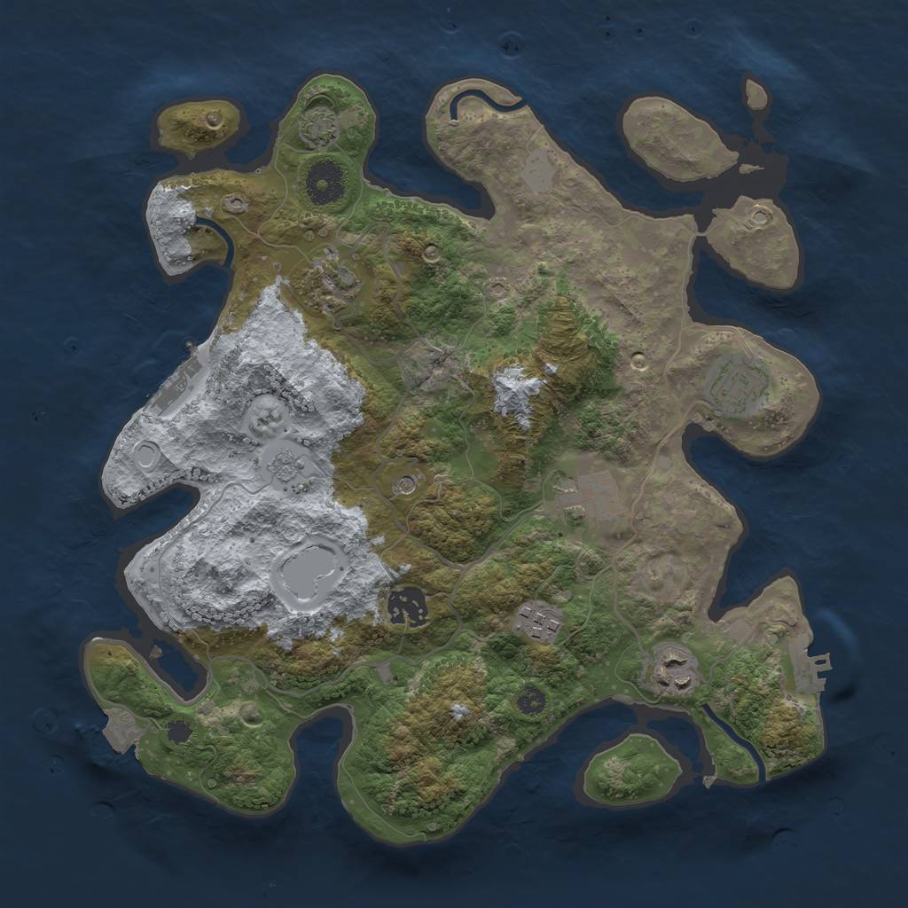 Rust Map: Procedural Map, Size: 3300, Seed: 1797698307, 14 Monuments