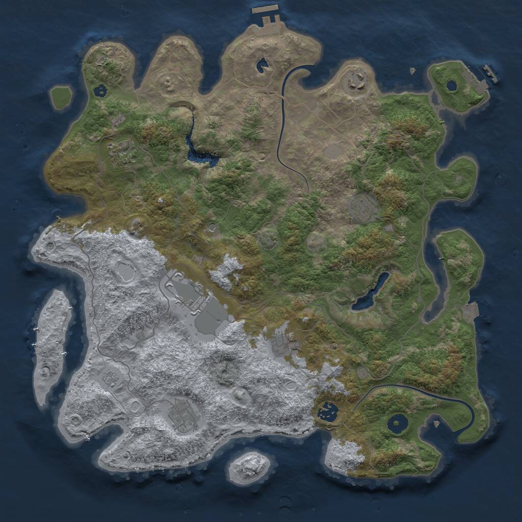 Rust Map: Procedural Map, Size: 4000, Seed: 485786618, 13 Monuments