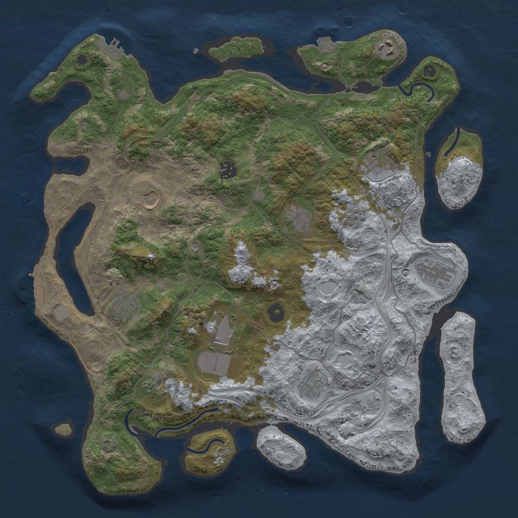Rust Map: Procedural Map, Size: 4250, Seed: 19344958, 19 Monuments